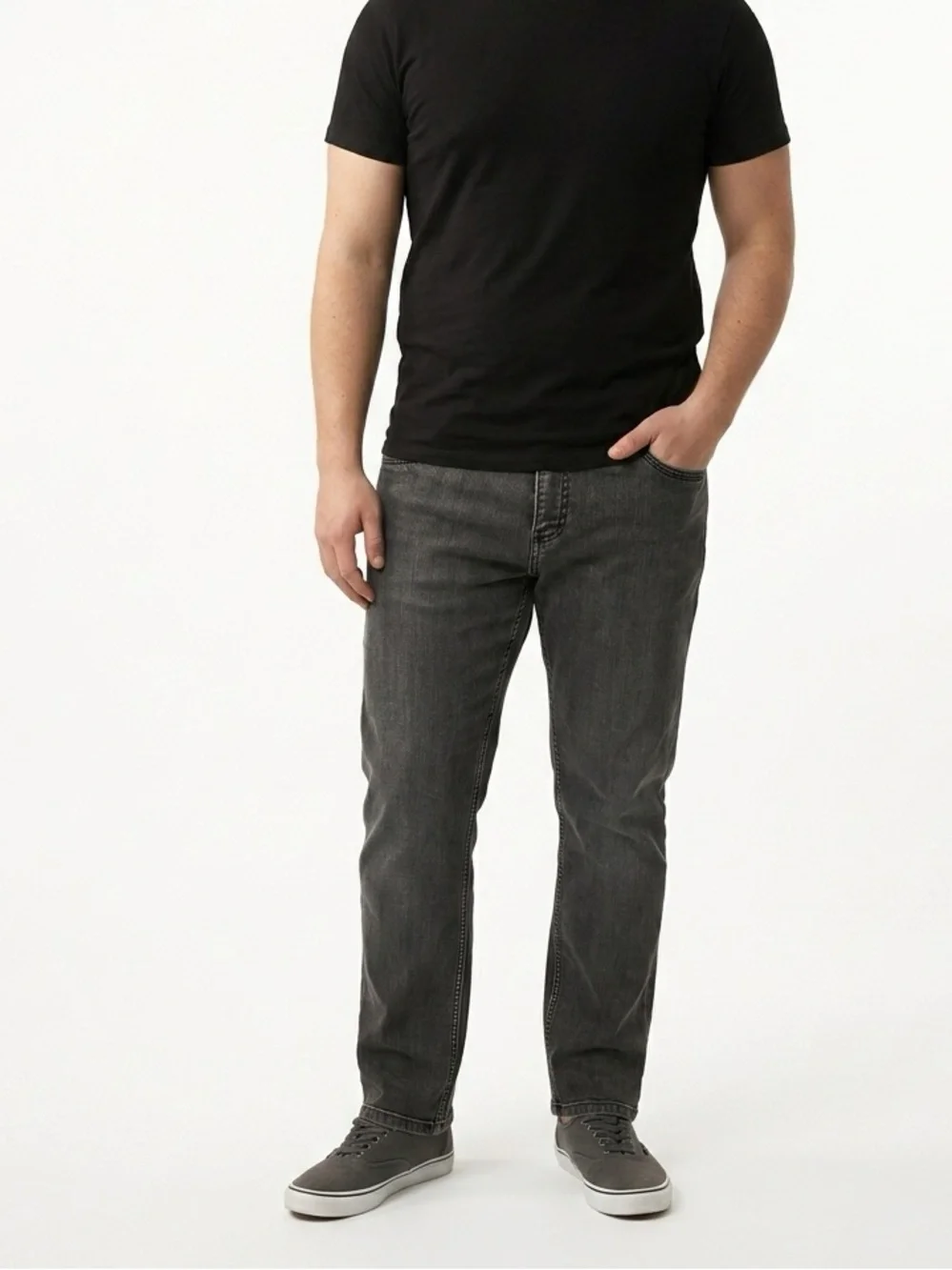 Bestn‎ Men's Slim Fit Black Faded Jeans Size 34 Denim 5-Pocket